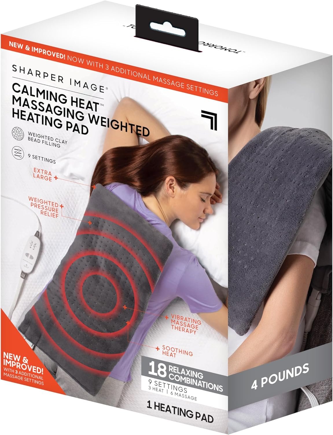 Calming Heat Massaging Weighted Heating Pad by Sharper Image - Epilson ...